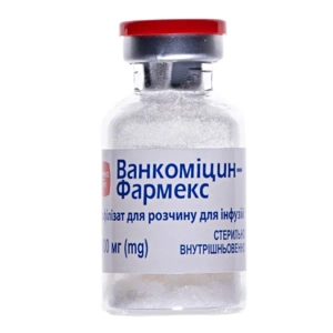Ванкоміцин ліофілізований порошок для розчину для інфузій 1000 мг флакон №1