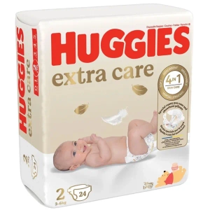 Подгузники детские гигиенические для новорожденных Huggies Extra Care размер 2 (3-6 кг) №24