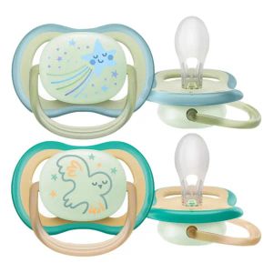 Пустышка ортодонтическая силиконовая ночная Philips Avent SCF 376/18 Ultra Air Night 0-6 месяцев №2