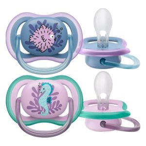 Пустышка ортодонтическая силиконовая Philips Avent SCF 085/61 Ultra Air 6-18 месяцев №2