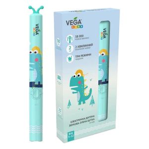 Зубная щетка электрическая детская звуковая Vega Kids VK-500B бирюзовая