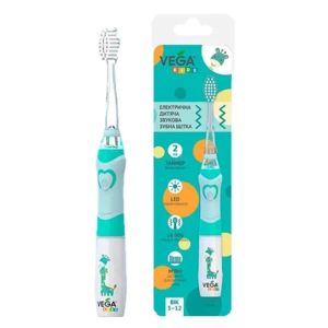 Зубная щетка электрическая детская звуковая Vega Kids VK-400B LIGHT-UP голубая