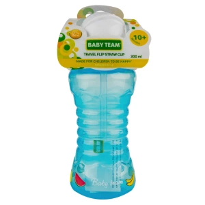 Поильник пластиковый Baby Team 5005 дорожный с трубочкой 300 мл