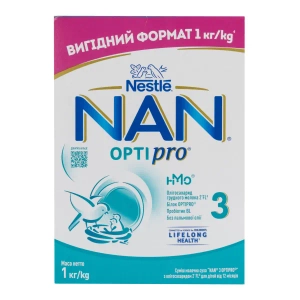 Суміш суха молочна Nestle NAN 3 Optipro для дітей з 12 місяців 1000 г (2 х 500 г)