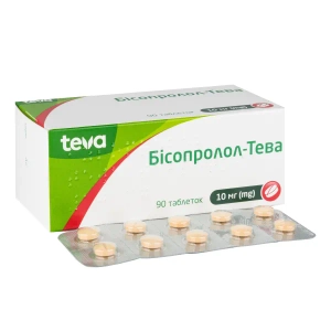 Бісопролол-Тева таблетки 10 мг блістер №90