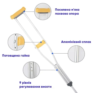 КОСТЫЛЬ ПОДМЫШЕЧНЫЙ 1016 РЕГУЛИР. РАЗМ. М ПАРА  4415