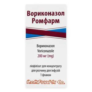 Вориконазол Ромфарм ліофілізат для концентрату для розчину для інфузій по 200 мг флакон №1