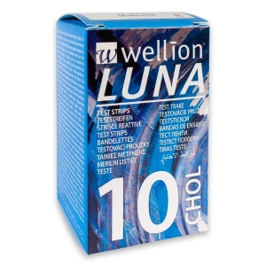 Тест-смужки для тестування рівня холестерину в крові Wellion LUNA №10