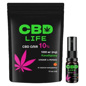 CBD олія з канабідіолом 10% зі смаком мандарина спрей оральний флакон 10 мл