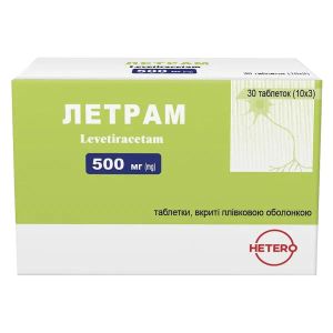 Летрам таблетки вкриті оболонкою 500 мг №30