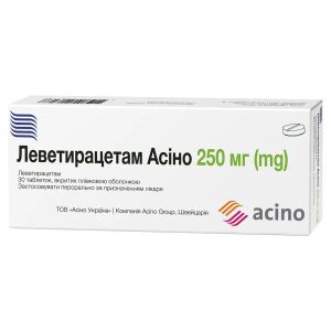 Леветирацетам Асіно таблетки вкриті оболонкою 250 мг блістер №30