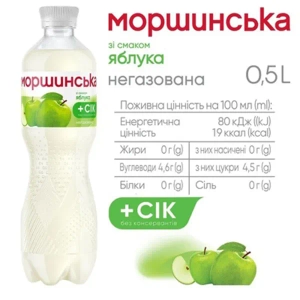 ВОДА МИН. МОРШИНСКАЯ ЯБЛОКО 0,5Л НЕГАЗ. ПЭТ 2585