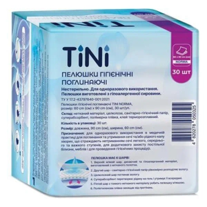 Пеленки гигиенические впитывающие Tini Norma 60 см х 90 см №30