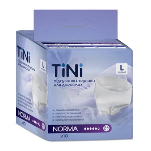 Подгузники-трусики для взрослых Tini Norma размер L (100-135 см) №10