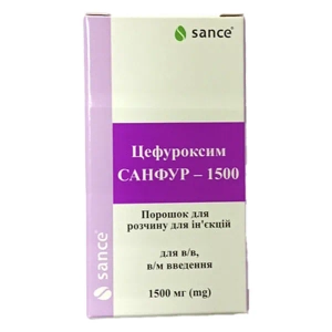 Санфур-1500 порошок для розчину для ін'єкцій 1,5 г флакон №1