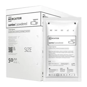 ПЕРЧАТКИ ХИР. СТ. SANTEX ЛАТ. Р.7,5  С ПУДРОЙ ПАРА
