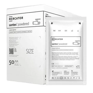 ПЕРЧАТКИ ХИР. СТ. SANTEX ЛАТ. Р.6,5  С ПУДРОЙ ПАРА