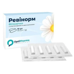 Ревинорм фитосвечи хлоргексидин и декспантенол по 2,4 г №10