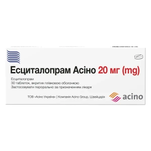 ЭСЦИТАЛОПРАМ-АСИНО ТАБЛ. 20 МГ №60