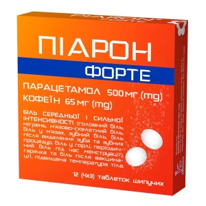 ПИАРОН ФОРТЕ ТАБЛ. ШИП. 500МГ/65МГ №12