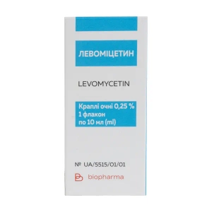 Левоміцетин краплі очні 0,25 % флакон полімерний 10 мл