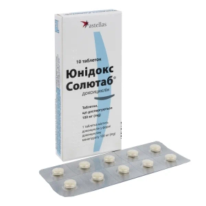 Юнідокс Солютаб таблетки дисперговані 100 мг блістер №10