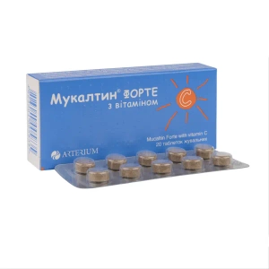 Мукалтин форте с витамином С таблетки для жевания блистер №20