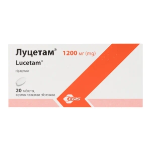 Луцетам таблетки покрытые оболочкой 1200 мг №20