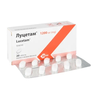 Луцетам таблетки покрытые оболочкой 1200 мг №20