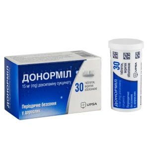 Донорміл таблетки вкриті оболонкою 15 мг туба №30