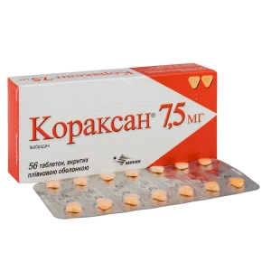 Кораксан 7,5 мг таблетки вкриті оболонкою 7,5 мг №56