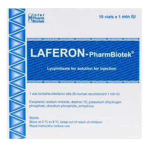 Лаферон-Фармбіотек ліофілізований порошок для розчину для ін'єкцій 1000000 МО флакон №10