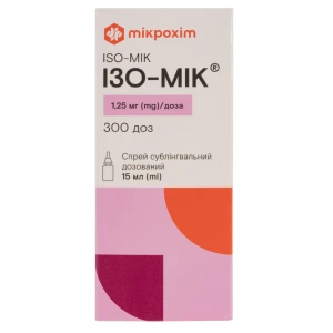 Ізо-мік спрей сублінгвальний 1,25 мг/1 доза флакон 15 мл 300 доз