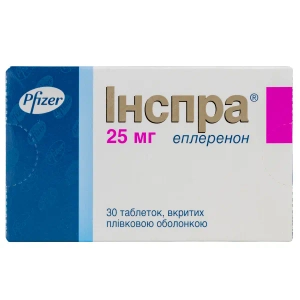 Инспра таблетки покрытые оболочкой 25 мг блистер №30