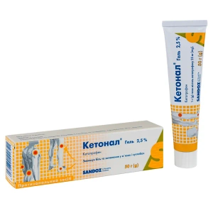 Кетонал гель 2,5 % туба 50 г