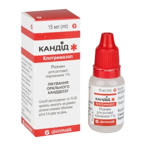 Кандід розчин для місцевого застостосування 1 % флакон з пробкою-крапельницею 15 мл №1