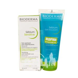 Набор Bioderma Sebium Sensitive крем 30 мл + очищающий гель 100 мл