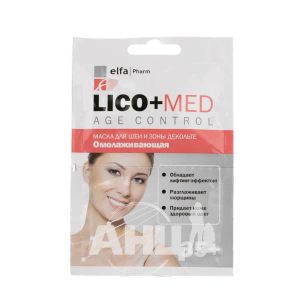 Маска для шеи и зоны декольте Elfa Pharm Lico+Med омолаживающая 20 мл