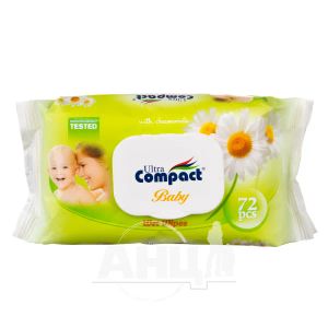 Детские влажные салфетки Ultra Compact №72