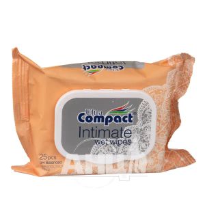 Влажные салфетки Ultra Compact Intim с клапаном №25