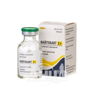 Файтобакт 2 г порошок для розчину для ін'єкцій 1000 мг + 1000 мг флакон №1