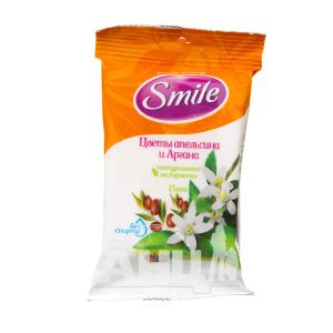 Салфетки влажные Smile с натуральными экстрактами цветы апельсина и аргана №15