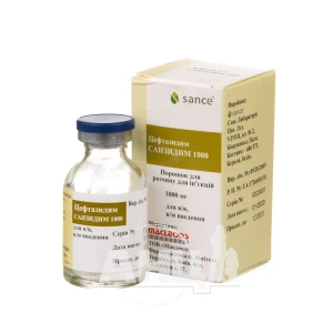 Санзидим 1000 порошок для раствора для инъекций 1000 мг флакон №1
