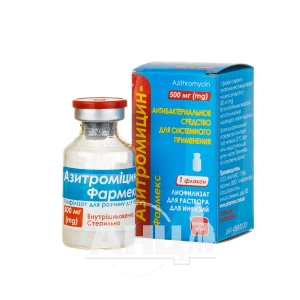 Азитроміцин-Фармекс ліофілізований порошок для розчину для інфузій 500 мг флакон №1