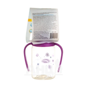 Бутылочка круглая Lindo LI 140 круглая с ручками и силиконовой соской