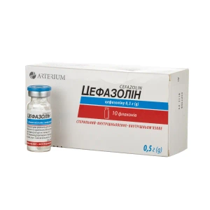 Цефазолин порошок для раствора для инъекций 0,5 г флакон №10