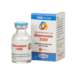 Макпенем порошок для розчину для ін'єкцій 1000 мг флакон №1