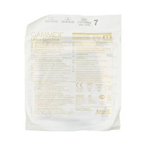 Рукавички медичні хірургічні латексні без пудри стерильні gammex pf розмір 7 пара