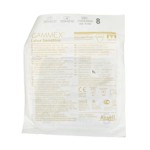Рукавички хірургічні стерильні gammex pf sensitive латексні без пудри розмір 8