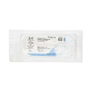 Prolene w8706 6/0 75 см 2 голки 13мм кол 3/8 taperpoint №1